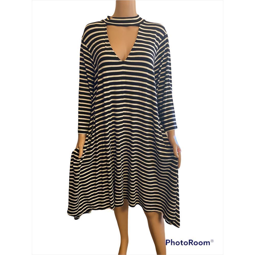 Vintage Black & White High/Low Dress